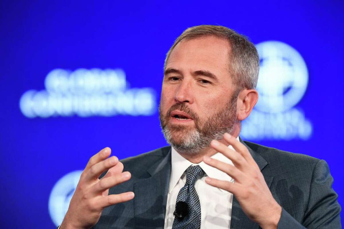 Brad Garlinghouse, CEO of Ripple, speaks during the Milken Institute Global Conference in Beverly Hills, Calif., on May 4, 2022. 