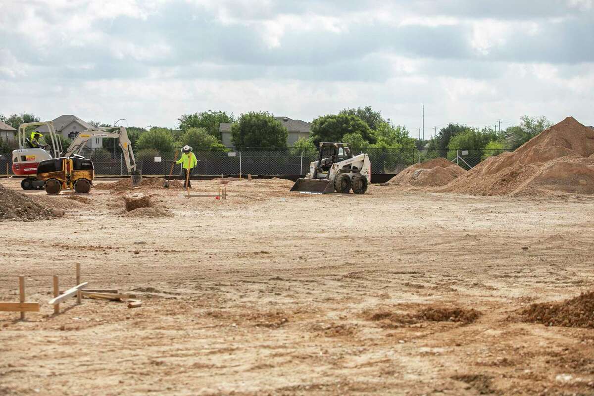 The construction site of Park West Fieldhouse, a new facility that will serve as the home of the women’s soccer and men’s and women’s track & field programs, on UTSA's main campus in San Antonio.