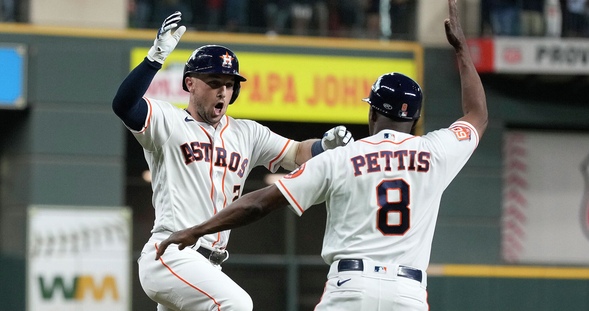 August 10, 2018: Houston Astros third baseman Alex Bregman (2) waits to bat  during a Major League Baseball game between the Houston Astros and the  Seattle Mariners on 1970s night at Minute