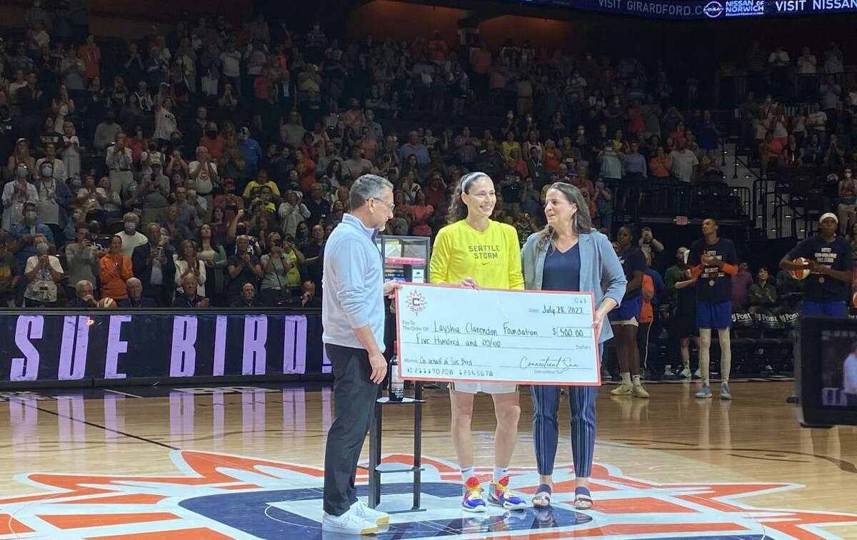Sue Bird was honored by the Connecticut Sun before her final WNBA regular season game in Connecticut on Thursday, July 28, 2022.