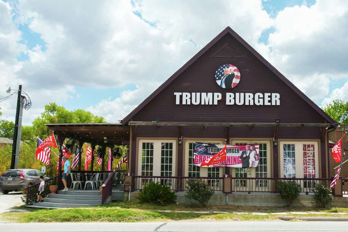 A shot of the front of Trump Burger, a pro-Trump burger restaurant in Bellville, Texas on Thursday, July 28, 2022.