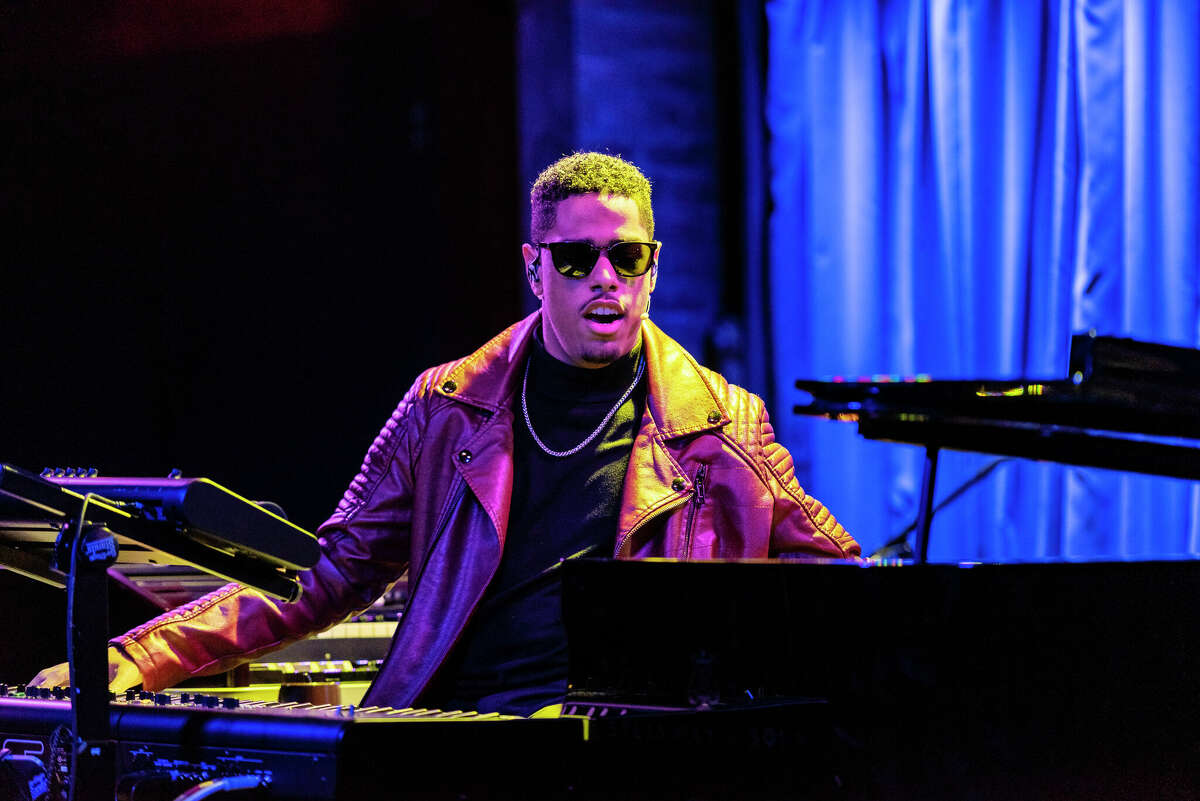 American Jazz musician Matthew Whitaker plays piano and keyboards with his quartet at the 16th annual Winter JazzFest at SubCulture, New York, New York, January 10, 2020. (Photo by Jack Vartoogian/Getty Images)