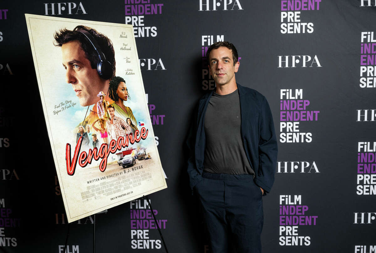 The Office star B.J. Novak directs and stars in a new thriller mystery comedy movie "Vengeance" about solving a murder in West Texas which releases Friday, July 28 to theatres.