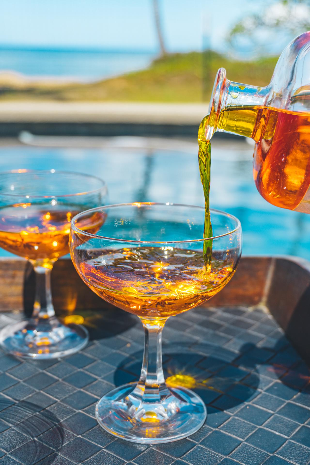 Liholiho's Ravi Kapur created Olehna, a unique, neon-orange spirit