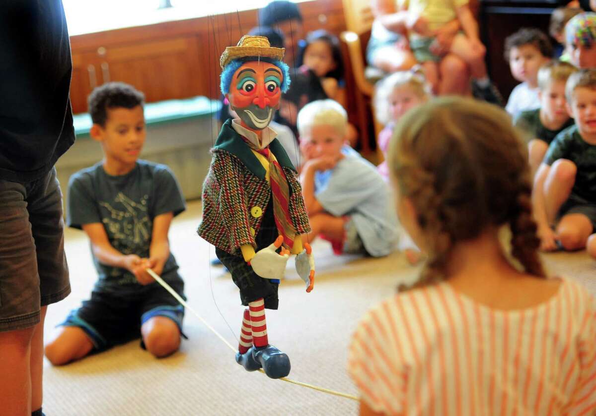 The Byram Shubert Library welcomes its puppeteer-in-residence, Robert Rogers, for his puppet show: "Trip to a circus with Mr Rogers" in Greenwich, Connecticut on Thursday, July 28, 2022.