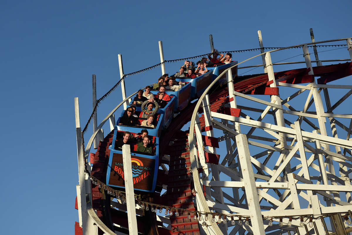 The Giant Dipper roller coaster is a highlight of the Santa Cruz Boardwalk. 