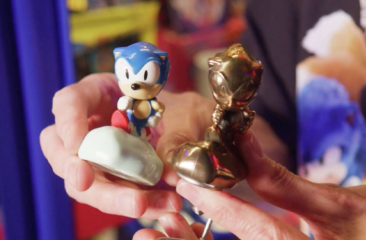 Barry Evans owns a mould machine part used to create plastic toys of the blue character, which were given out at UK Burger King restaurants.