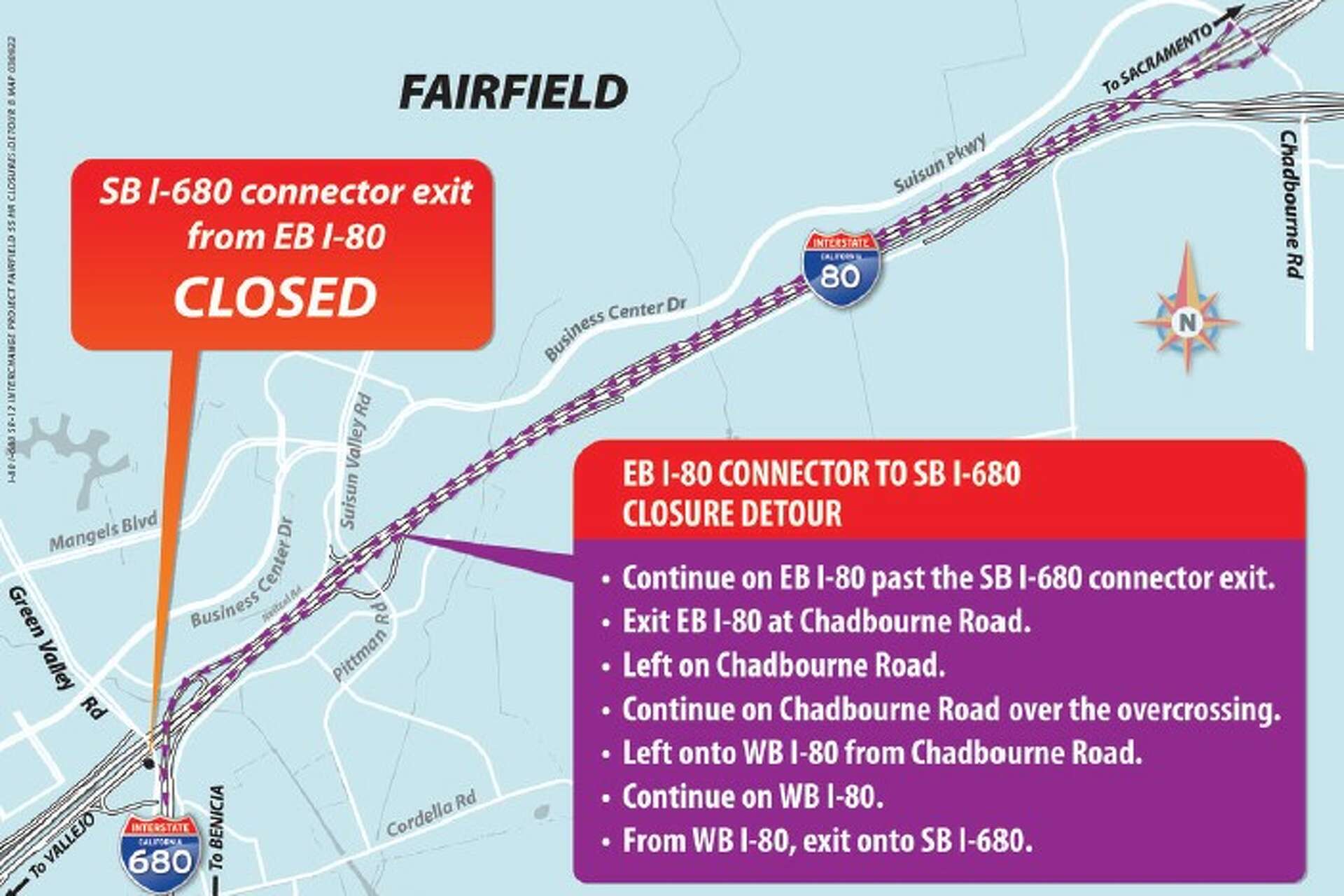 55-hour full closure of I-80/I-680 connector ramp starts Friday