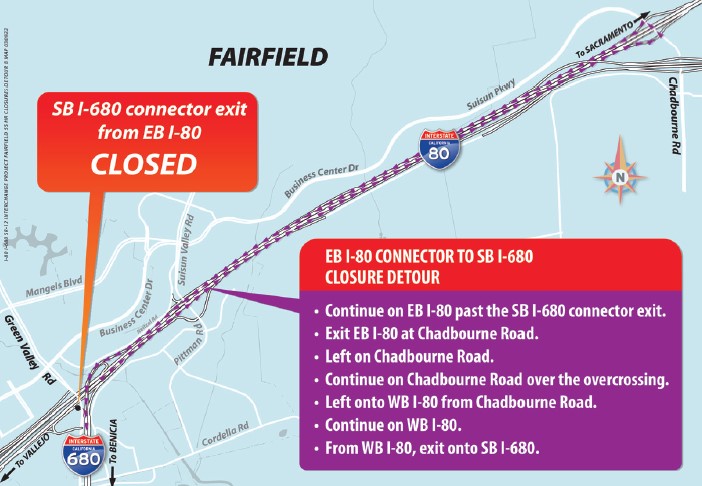55-hour full closure of I-80/I-680 connector ramp starts Friday