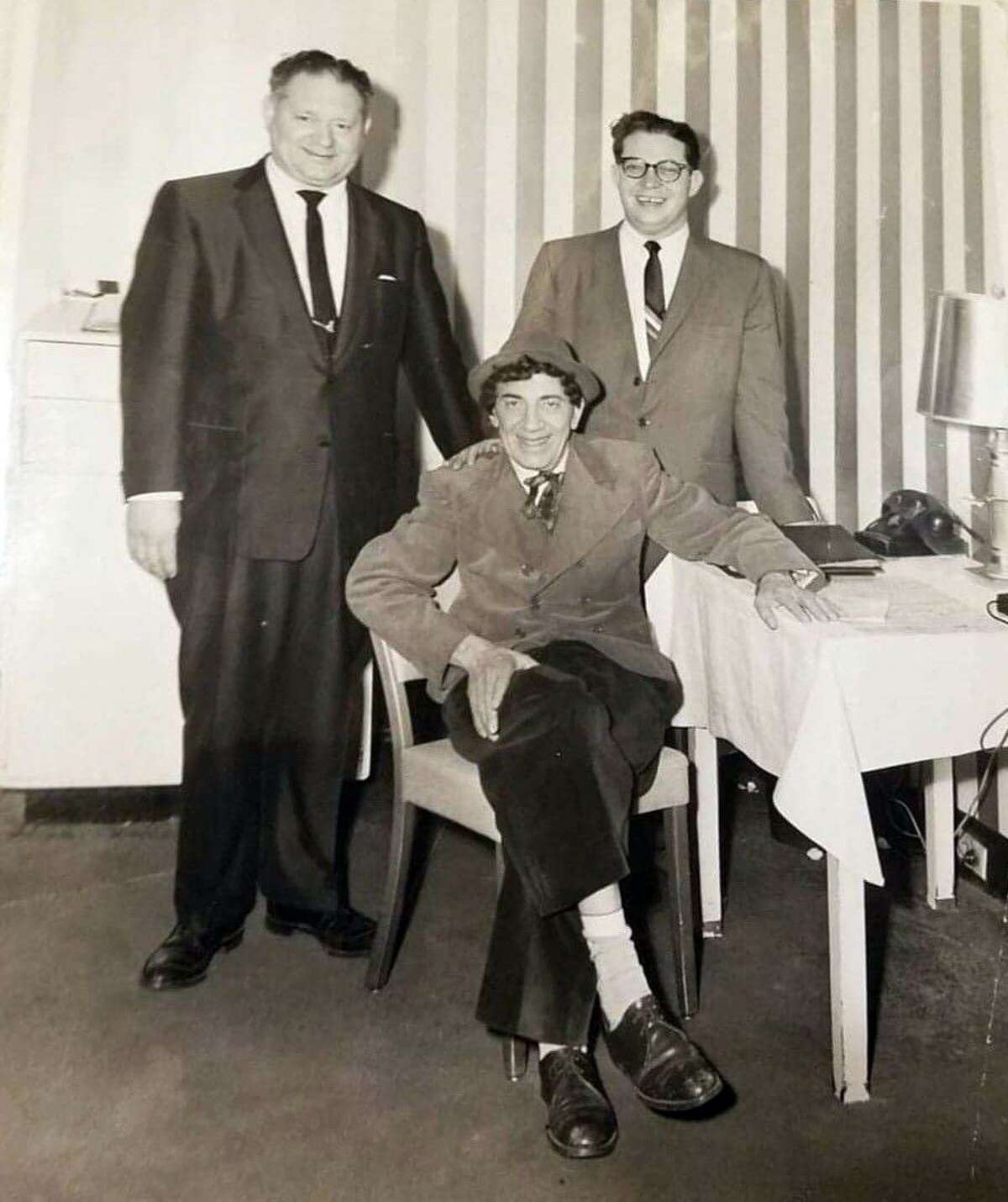 The Red Carpet restaurant welcomed many celebrities stopping in San Antonio, such as Chico Marx, shown here with co-owners Charles Madden, left, and Harold Cohen.