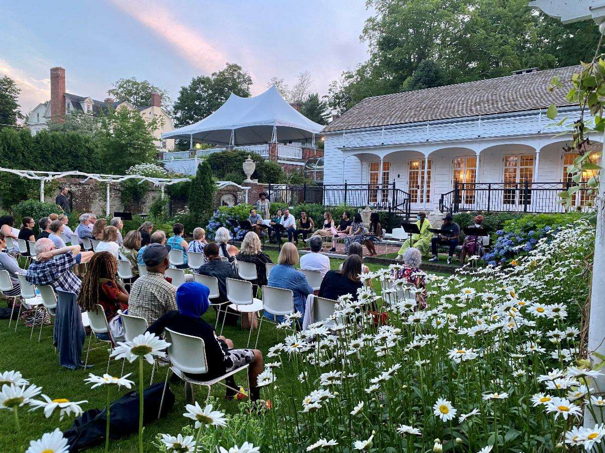 A workshop in one of the gardens at the Keeler Tavern Museum and History Center.