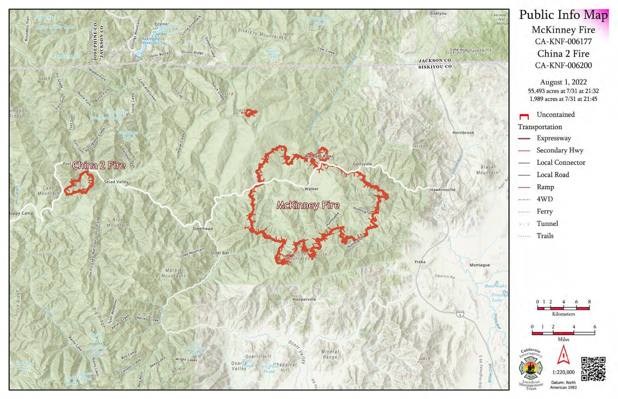 map of california forest fires