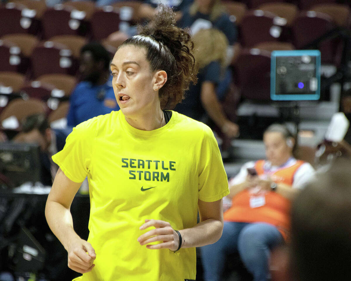 Seattle Storm forward Breanna Stewart last week announced she is coming home to play for the New York Liberty and fans have a chance to witness Stewart once again play for a championship in her home state. The Liberty, one of the original WNBA teams in 1996, has a team of all-stars vying for its first ever WNBA championship. Stewart is shown warming up prior to the WNBA game between the Seattle Storm and Connecticut Sun on July 28, 2022, at Mohegan Sun arena. (Joyce Bassett / Special to the Times Union)