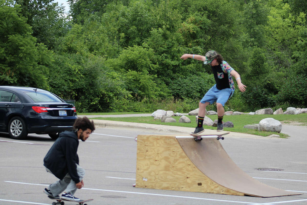 Skaters and bikers of all ages showed off their skills Saturday, June 30, at the 'Skate Meet Up'  event at Swede Hill Park in Big Rapids.