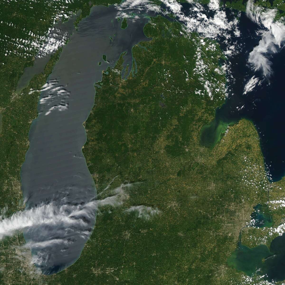 The National Weather Service suggested Michiganders do not enter the water on Lake Michigan Monday.