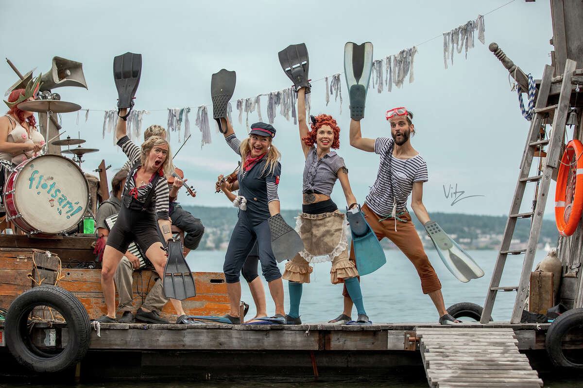 A floating river circus descends on San Francisco's Aquatic Park Cove