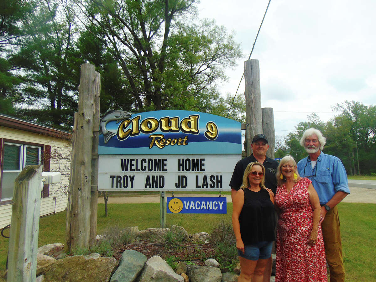 Pictured to the left are new owners of Cloud 9 Resort Troy and J.D. Lash, and to the right are previous owners John and Rhonda Bueter