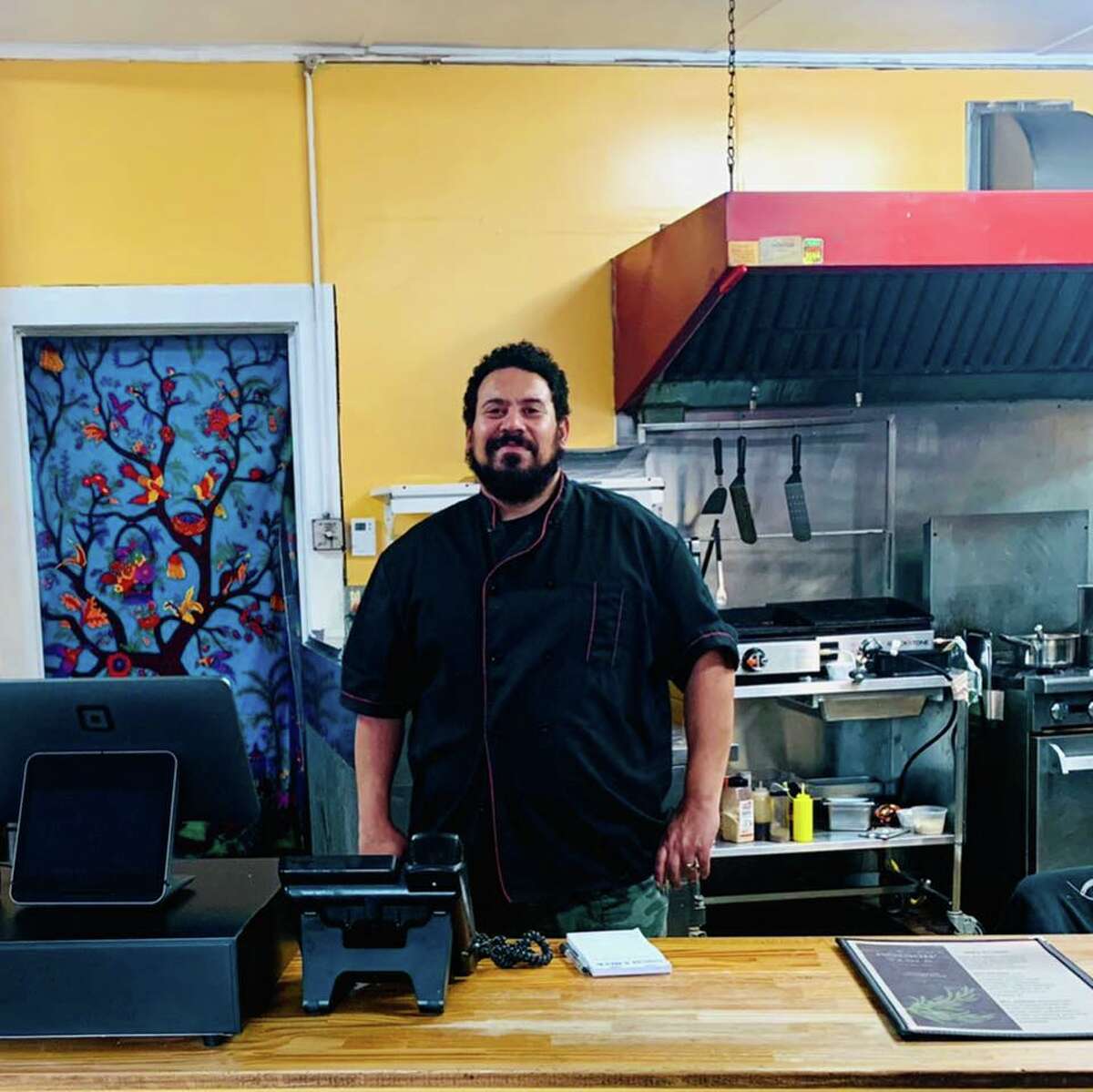 Chef-owner Joseph Gordon in The Rocking Table at Mom & Pop's in Porter Corners. The restaurant is closing Aug. 5, 2022, after about eight months in business.