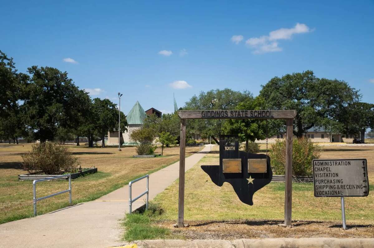 The Giddings State School, a Texas Juvenile Justice Department prison in Lee County, on July 20. Last month, the agency reported only 42% of needed security officers at the prison were available. 