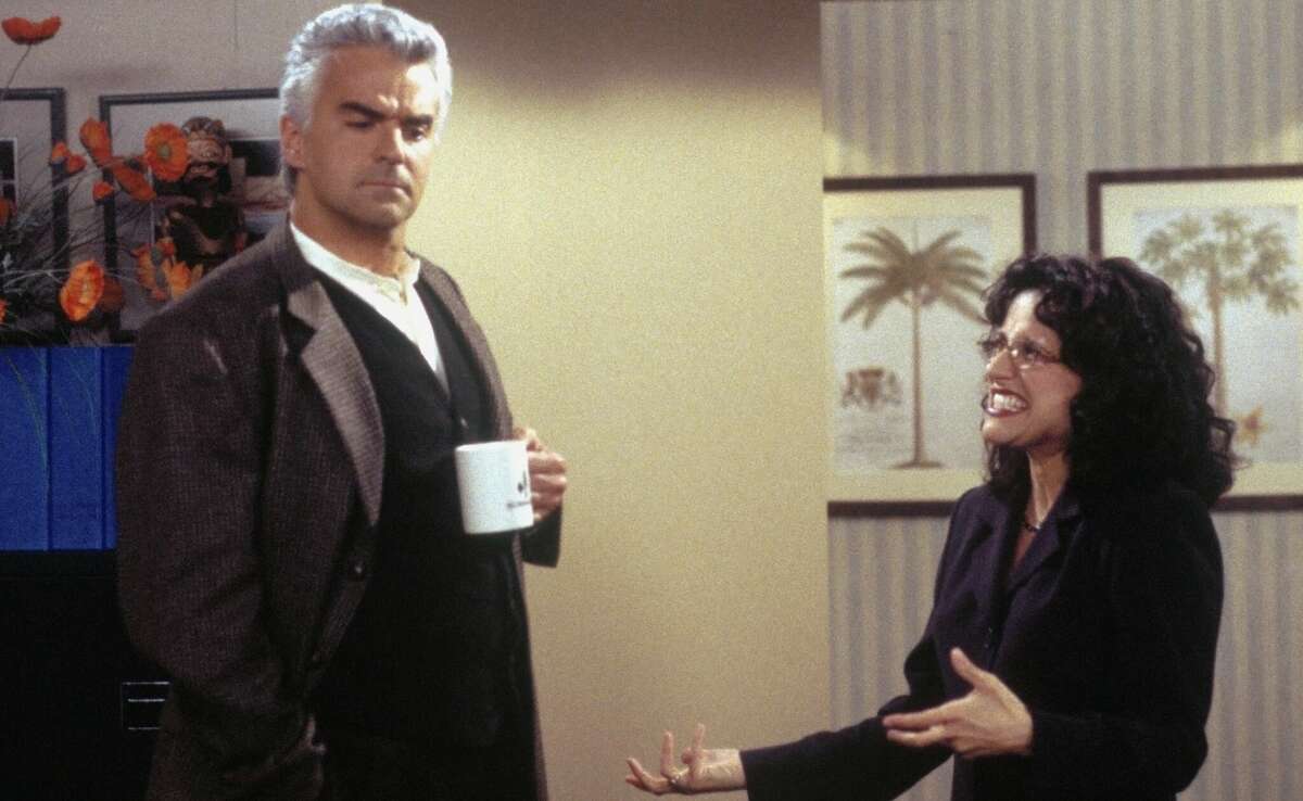 John O'Hurley, with "Seinfeld" co-star Julia Louis-Dreyfus, continues to play his J. Peterman character in Cameo appearances.