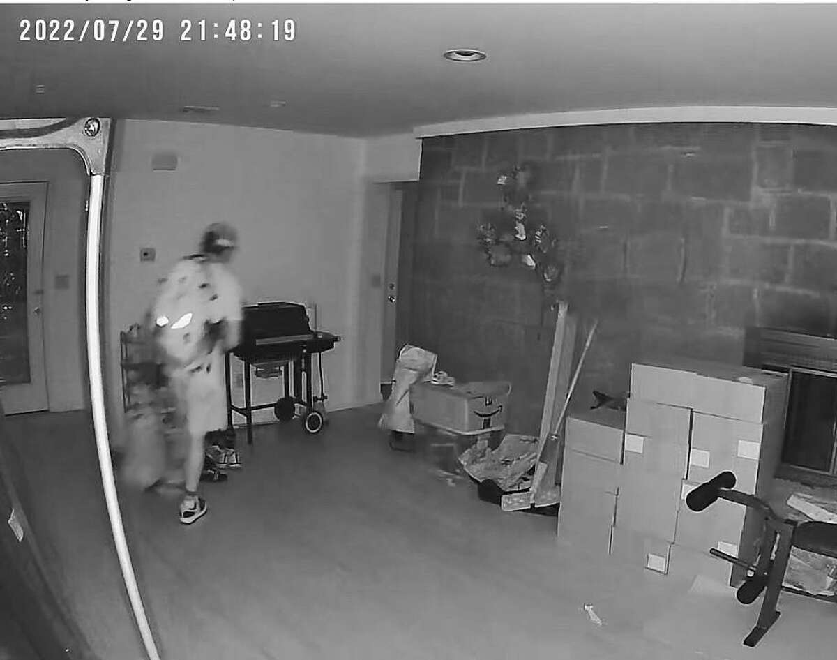Bridgeport police are searching for this man caught on a home camera burgling a residence on Frenchtown Road on July 29, 2022.
