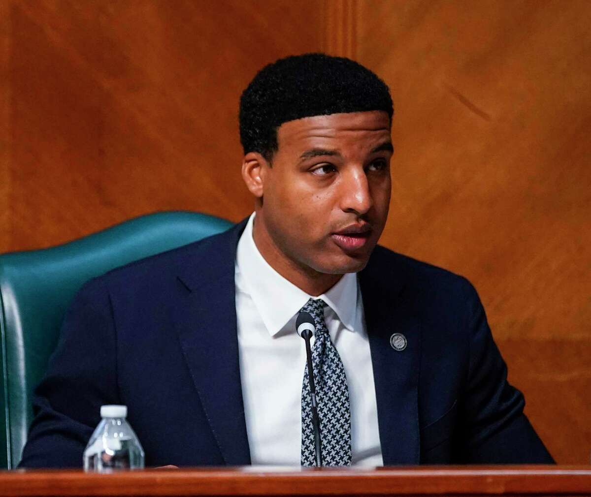 Councilmember Edward Pollard has been rumored to be interested in running for mayor. He is blocked from discussing the move by the state’s resign-to-run law, which says local officials must resign to run for another office.