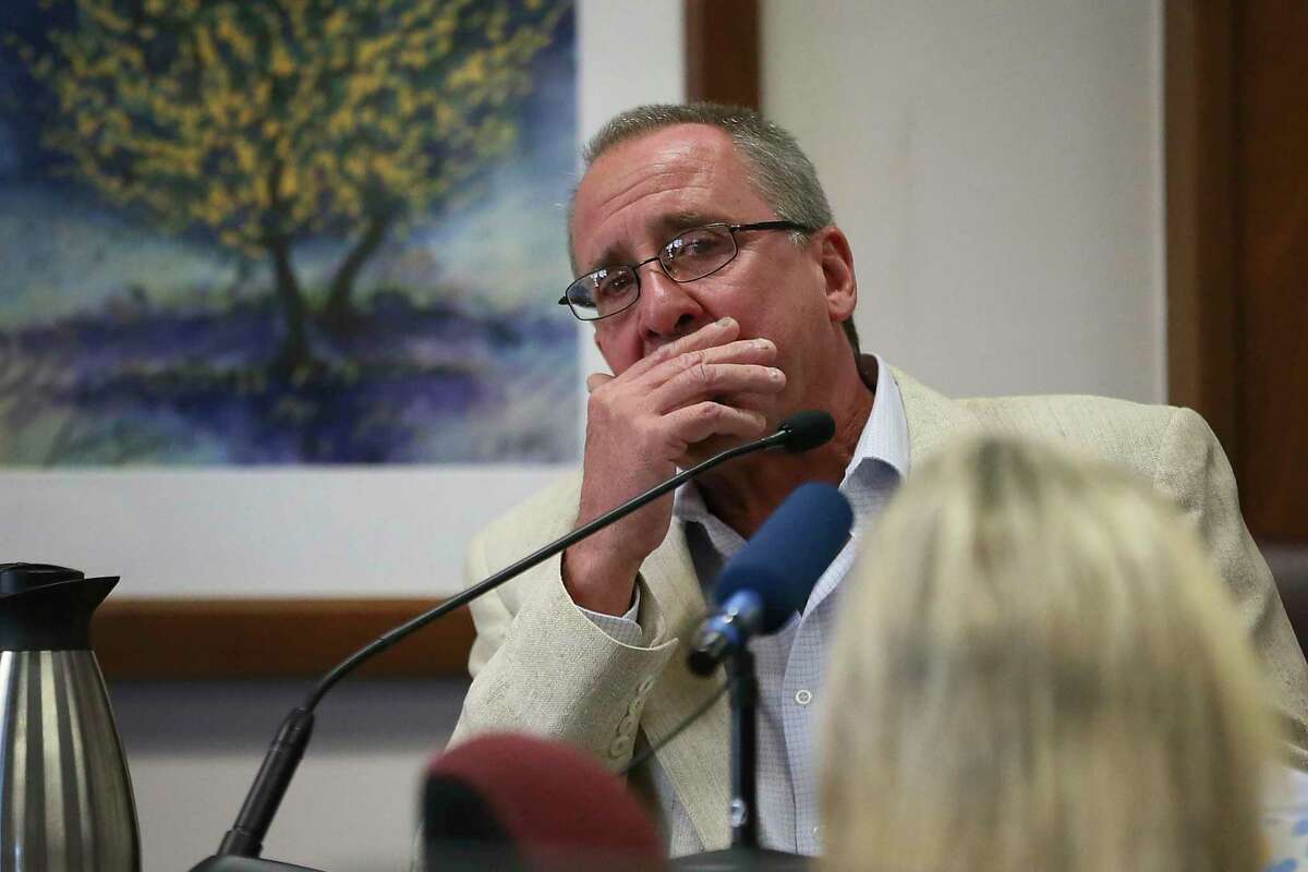 Neil Heslin, father of 6-year-old Sandy Hook shooting victim Jesse Lewis, becomes emotional during his testimony during the trial for Alex Jones.