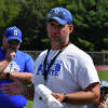 Stafford/East Windsor/Somers coach Brian Mazzone at a football scrimmage at Stafford high school, Stafford on Saturday, August 31, 2019. (Pete Paguaga, Hearst Connecticut Media)