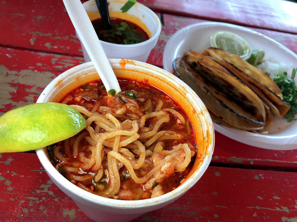 Birria ramen from El Chivito Tortas Ahogadas