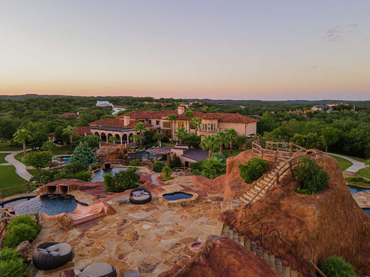 The 53-acre estate near Boerne owned by former San Antonio Spurs player Tony Parker is complete with a waterpark that almost rivals what you’ll find at SeaWorld San Antonio. The mansion is still on the market for $19.5 million. 