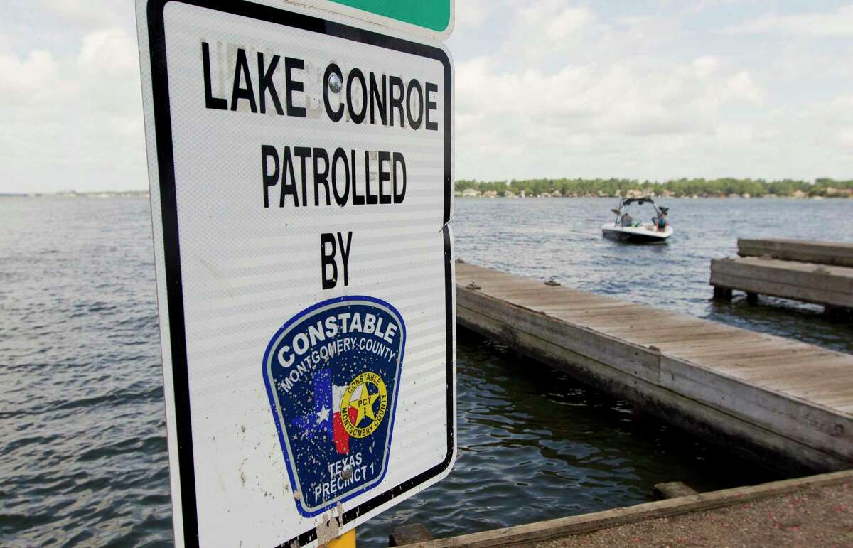 A sign tells boaters Lake Conroe is patrolled by the Montgomery County Precinct 1 Constable’s Office. Commissioners agreed this week to fund two new positions for the Precinct 1 Constable’s Office to boost lake safety and courthouse security.