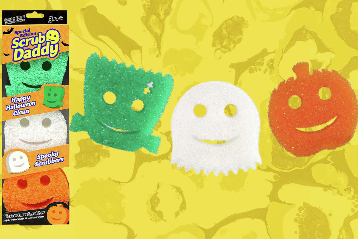 The non-scratching scrubbers now come in a three-count package of ghost, pumpkin, and Frankenstein-shaped sponges for $14.99