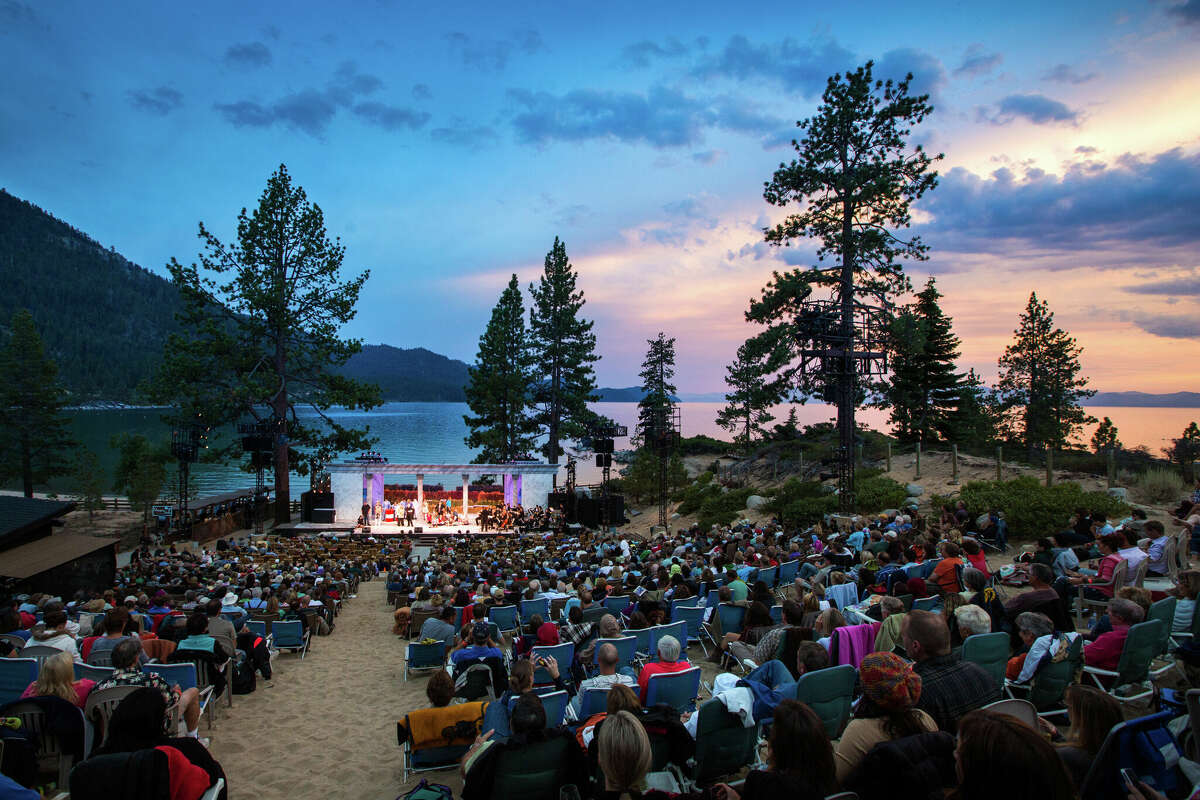 The Lake Tahoe Shakespeare Festival takes place during the summer at Sand Harbor State Park.