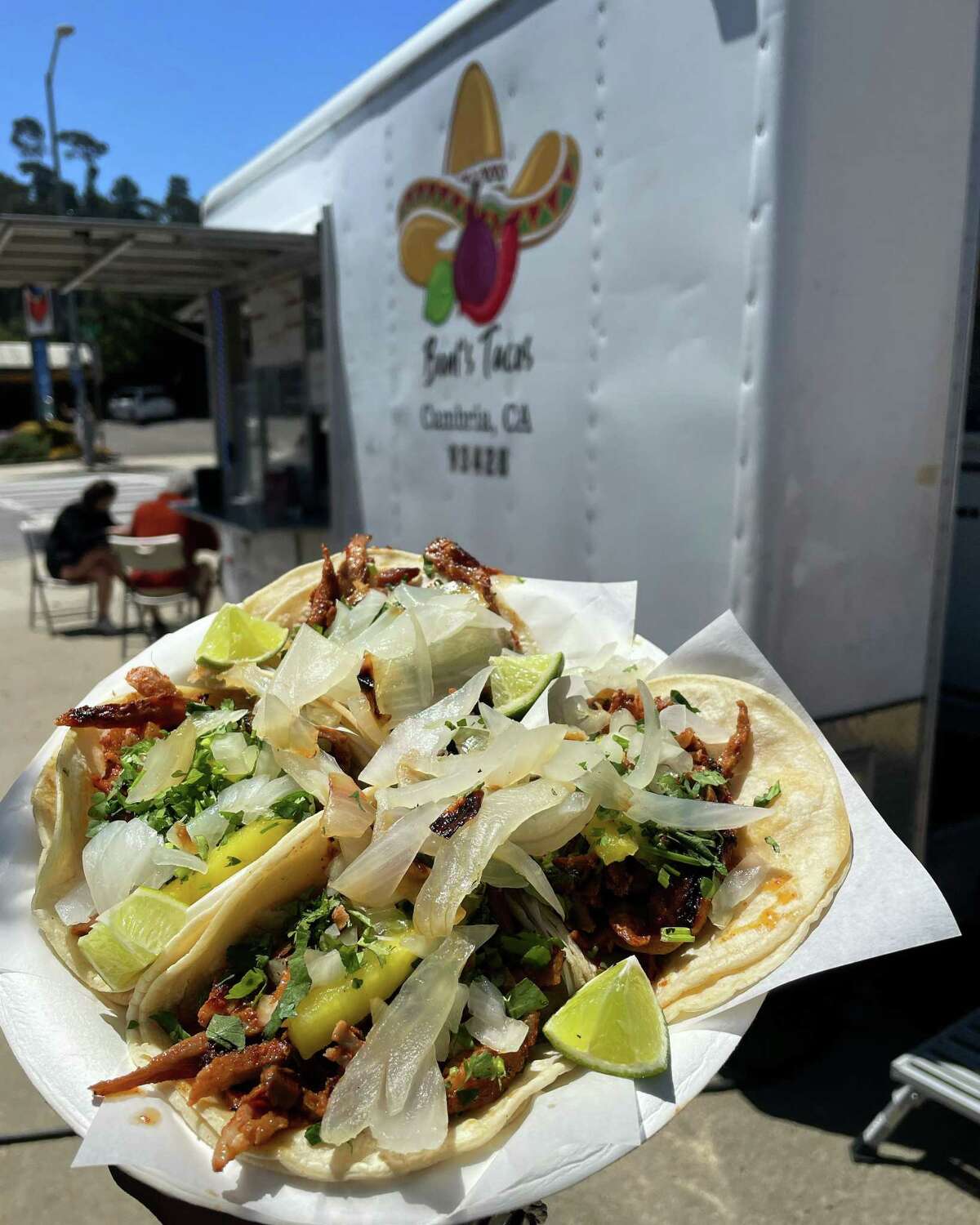 Al pastor tacos are the must-order from Boni's Tacos in Cambria.