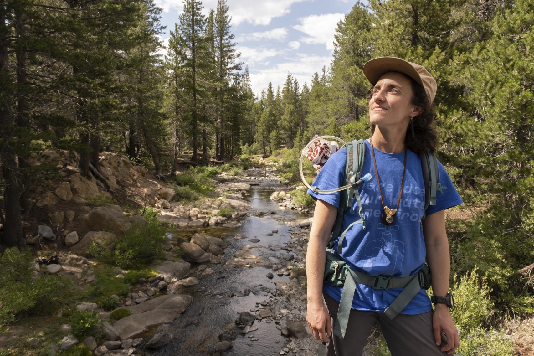 Hiking through outlet water