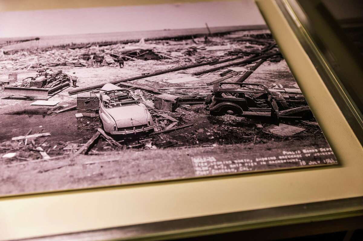 A photograph of the aftermath of the explosion at Port Chicago is displayed at the Vallejo Naval and Historic Museum.