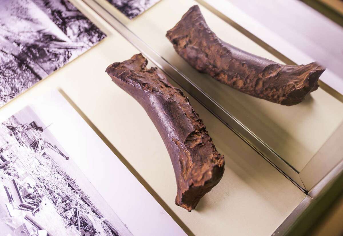 Shrapnel from the explosion at Port Chicago is displayed at the Vallejo Naval and Historic Museum.