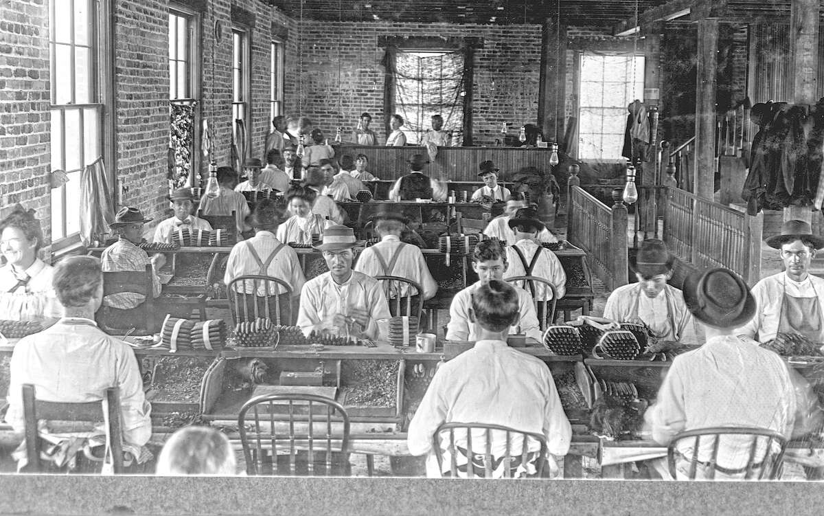 A cigar factory in action.