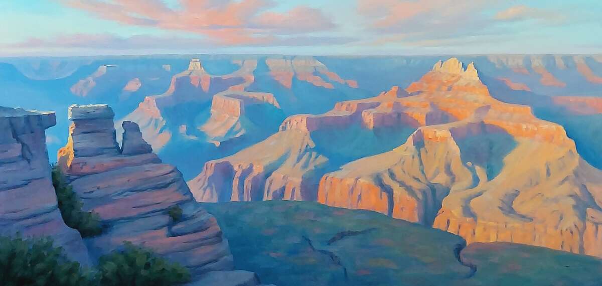 Jose Luis Nunez said Yaqui Point, depicted in this painting, is one of his favorite spots to paint.
