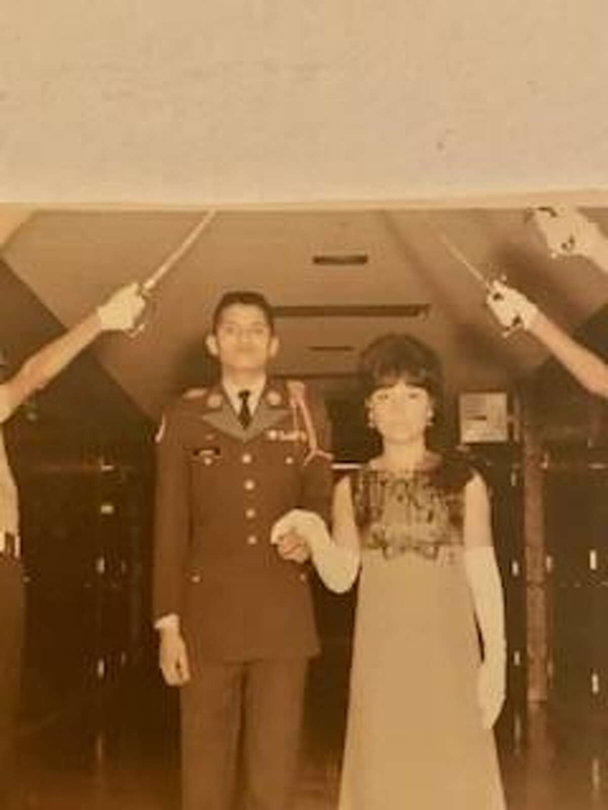 Julian and Dolores attend the Burbank Military Ball during the 1960s.