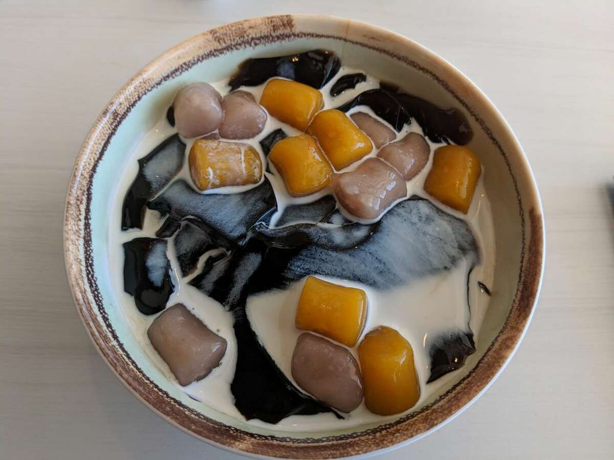 The icy grass jelly is a signature of Meet Fresh in Katy Asian Town.