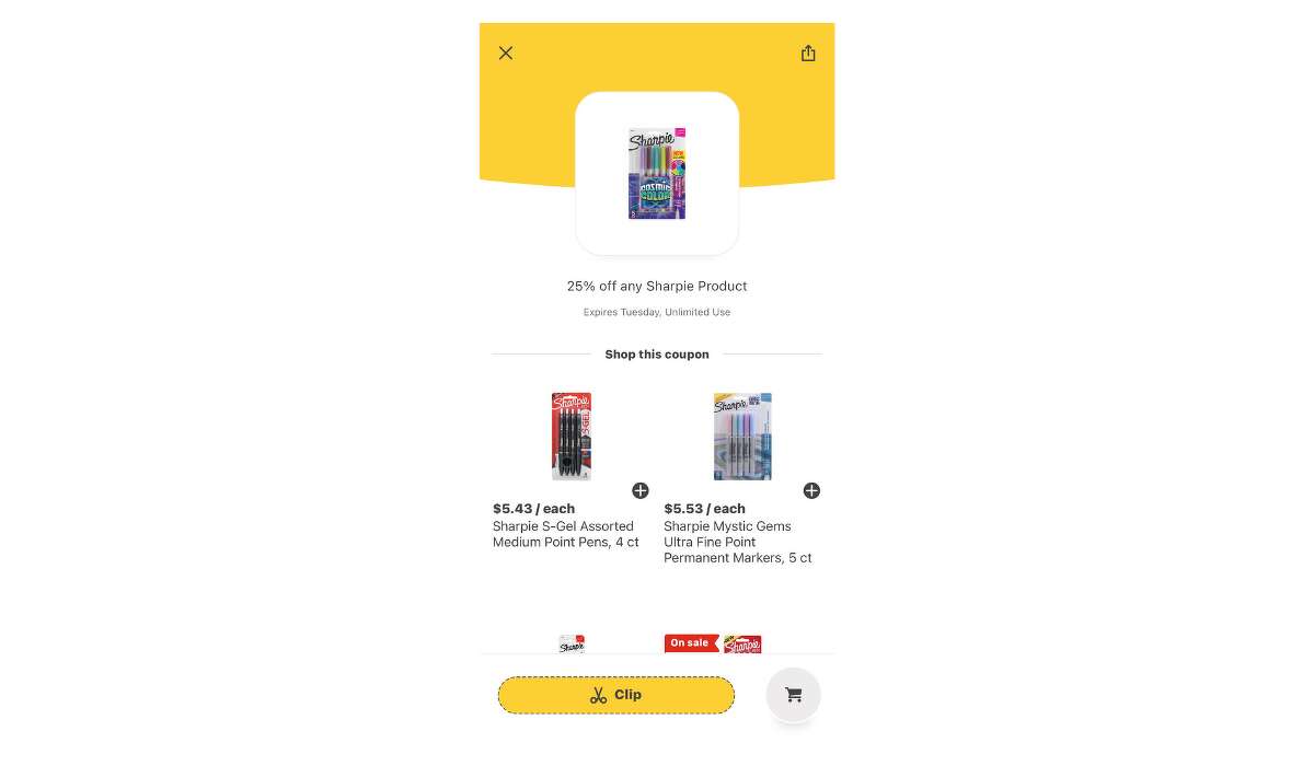 H-E-B allows you to clip coupons on items before you send them your cart.