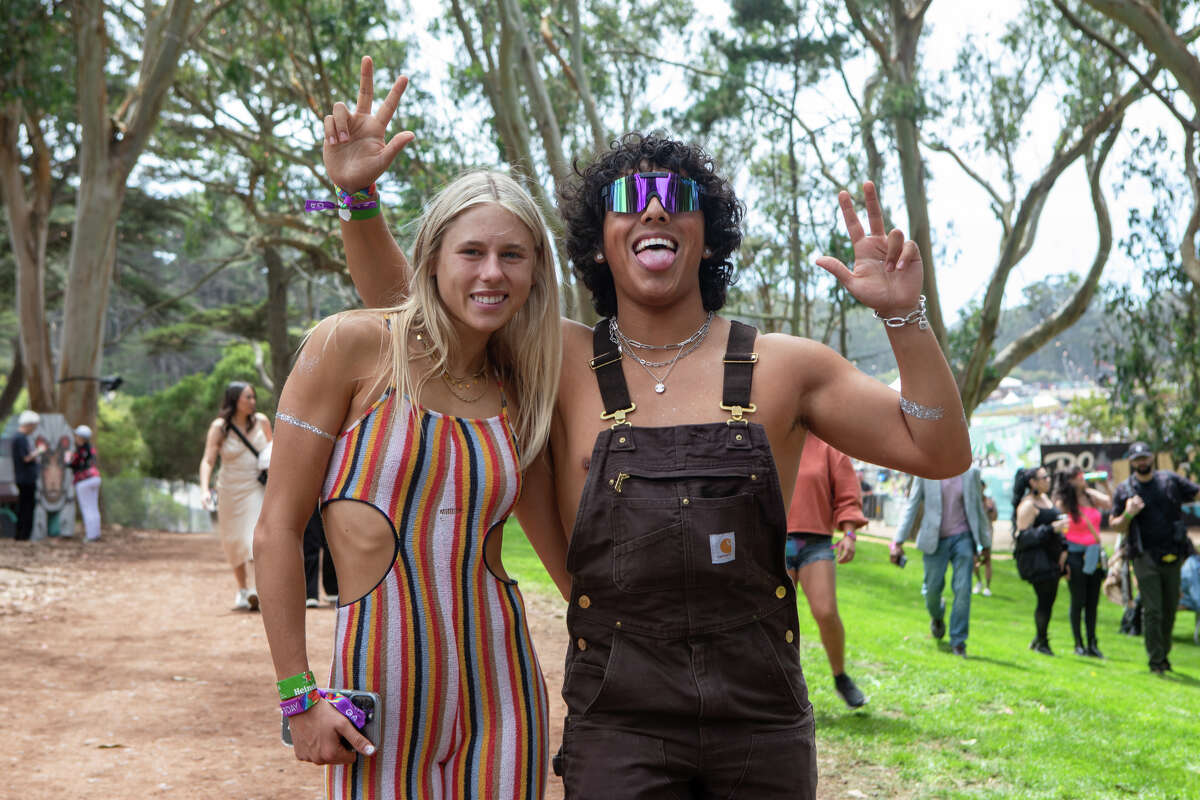 Sienna Escandon and Christian Jimenez hang out at Outside Lands in Golden Gate Park in San Francisco, Calif. on Aug. 5, 2022.