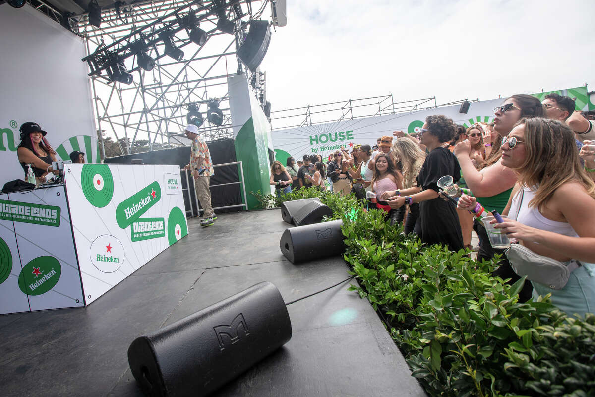 DJ Umami at the Heineken tent at Outside Lands in Golden Gate Park in San Francisco, California on August 5, 2022.