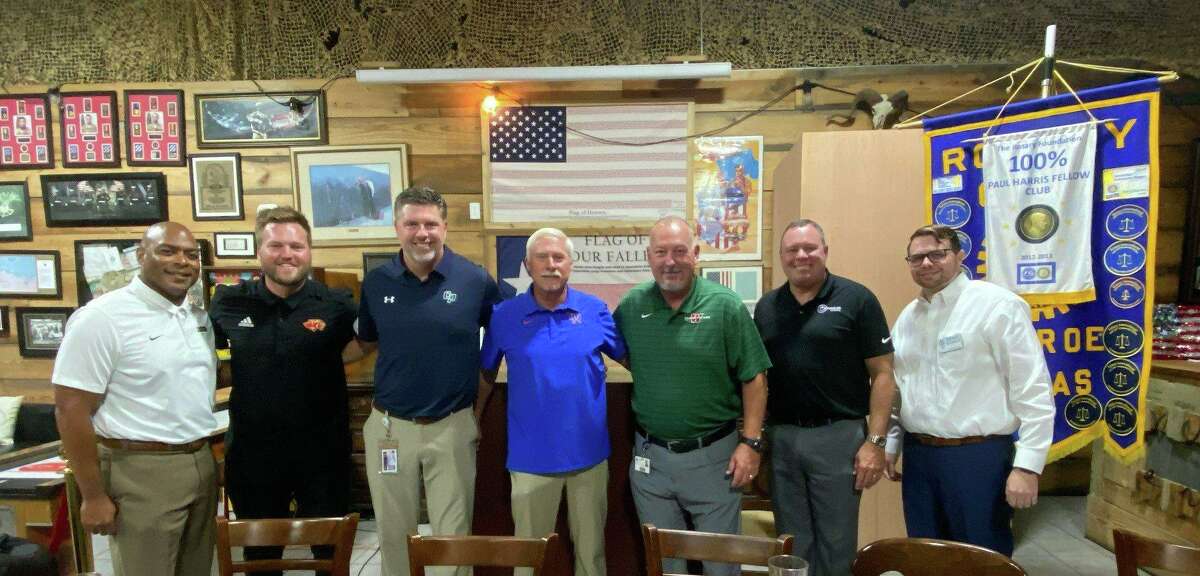 Coaches from Conroe ISD schools spoke at the Rotary Club of Conroe meeting Aug. 2.