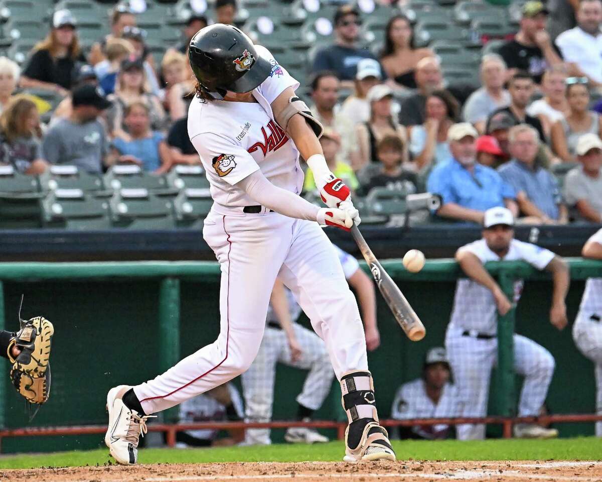 Tri-City ValleyCats second baseman Brantley Bell was hitting .455 with 12 homers during his 24-game hitting streak entering Saturday's game against the Empire State Greys.