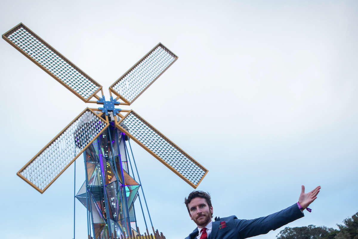 Dan O'Connor stands in front of the windmill at Outside Lands in Golden Gate Park in San Francisco, Calif. on Aug. 5, 2022.