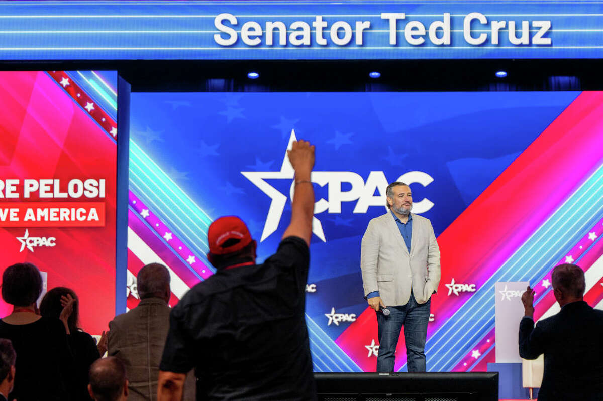 DALLAS, TEXAS - AUGUST 05: Supporters applaud U.S. Sen. Ted Cruz (R-TX) during his speech at the Conservative Political Action Conference CPAC held at the Hilton Anatole on August 05, 2022 in Dallas, Texas. CPAC began in 1974, and is a conference that brings together and hosts conservative organizations, activists, and world leaders in discussing current events and future political agendas. (Photo by Brandon Bell/Getty Images)