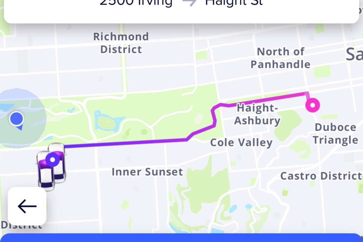 A screenshot of ridehailing prices during the first night of Outside Lands.