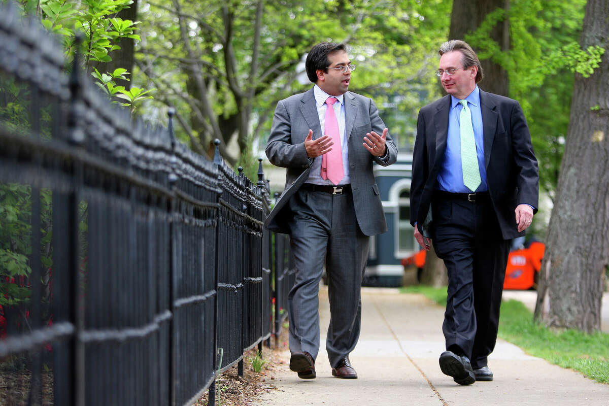  Asim Ghafoor, left, and Wendell Belew, two Washington-based lawyers, on Capitol Hill, April 23, 2008. Ghafoor, who once represented the Saudi dissident and columnist Jamal Khashoggi, was arrested in July 2022 in Dubai. (Doug Mills/The New York Times)